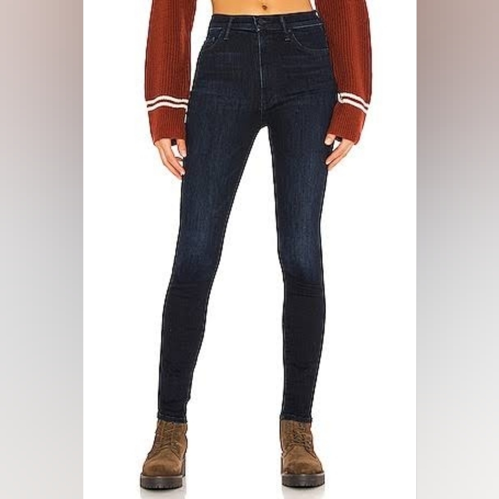 Mother Jeans Women 26 High Rise Skinny Super Swooner Howling At The Disco Ball